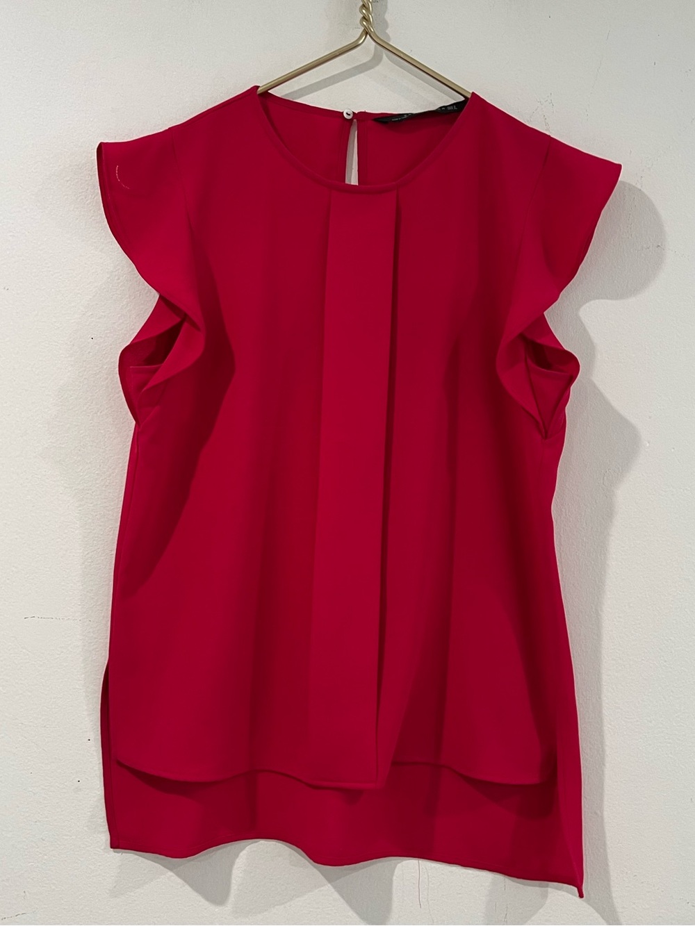 ZARA fuchsia Women’s  Flutter Sleeve Blouse S
